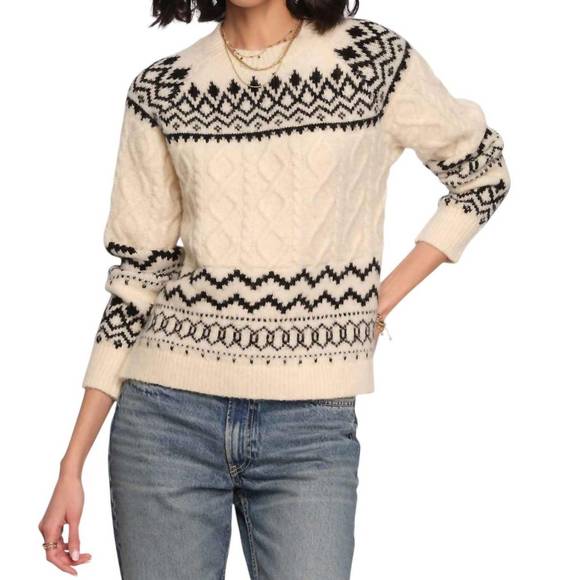 NEW HEARTLOOM annora sweater in ivory/black - Picture 1 of 4